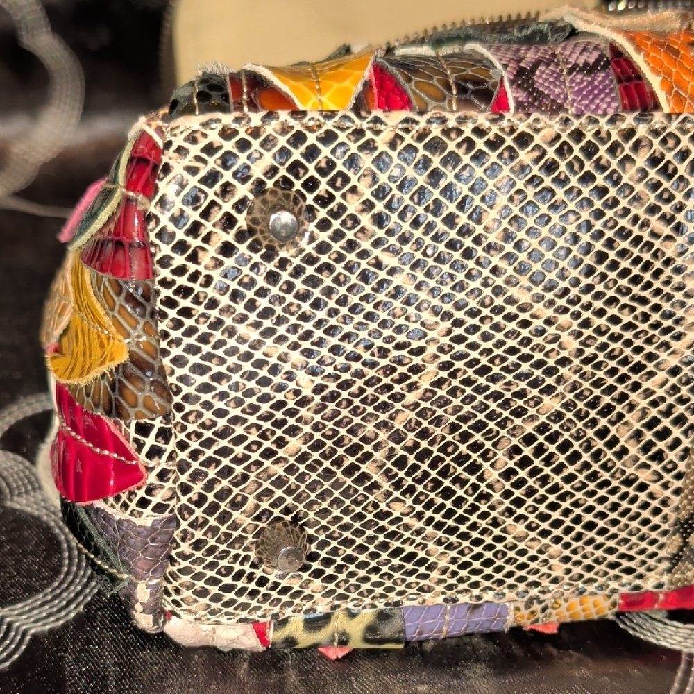 Multicolor Patchwork Handbag - image 8